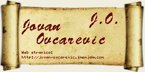 Jovan Ovčarević vizit kartica